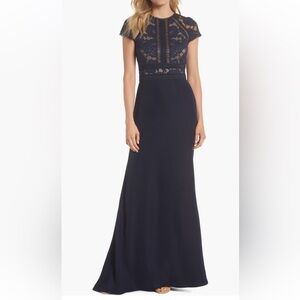 Tadashi Shoji Navy Lace Maxi Dress